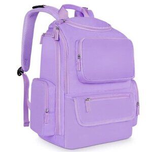 Mancro Large Diaper Bag Backpack for Baby Girl Boy Travel Mom Dad Purple